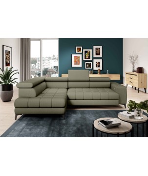 Narożnik BAGGIO Lewostronny z funkcją spania, wolnostojący tkanina LETTO 38 Jasna Zieleń WERSAL