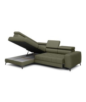 Narożnik BAGGIO Lewostronny z funkcją spania, wolnostojący tkanina LETTO 38 Jasna Zieleń WERSAL