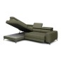Narożnik BAGGIO Lewostronny z funkcją spania, wolnostojący tkanina LETTO 38 Jasna Zieleń WERSAL