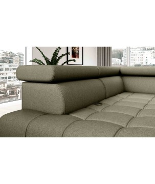 Narożnik BAGGIO Lewostronny z funkcją spania, wolnostojący tkanina LETTO 38 Jasna Zieleń WERSAL