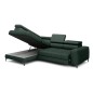 Narożnik BAGGIO Lewostronny z funkcją spania, wolnostojący tkanina LETTO 39 Ciemna Zieleń WERSAL