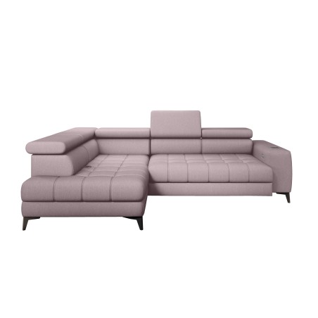 Narożnik BAGGIO Lewostronny z funkcją spania, wolnostojący tkanina LETTO 60 Pudrowy Róż WERSAL