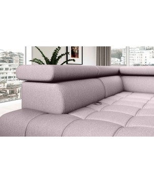 Narożnik BAGGIO Lewostronny z funkcją spania, wolnostojący tkanina LETTO 60 Pudrowy Róż WERSAL