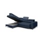Narożnik BAGGIO Lewostronny z funkcją spania, wolnostojący tkanina LETTO 79 Granatowy WERSAL