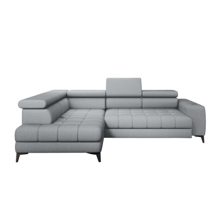 Narożnik BAGGIO Lewostronny z funkcją spania, wolnostojący tkanina LETTO 80 Jasnoszary WERSAL