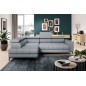 Narożnik BAGGIO Lewostronny z funkcją spania, wolnostojący tkanina LETTO 80 Jasnoszary WERSAL