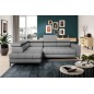 Narożnik BAGGIO Lewostronny z funkcją spania, wolnostojący tkanina LETTO 88 Szary WERSAL