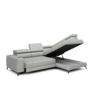 Narożnik BAGGIO Prawostronny z funkcją spania, wolnostojący tkanina LETTO 03 Popielaty WERSAL