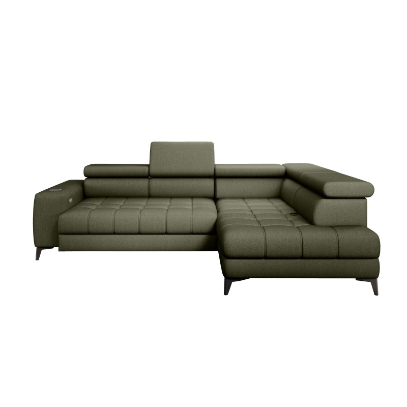 Narożnik BAGGIO Prawostronny z funkcją spania, wolnostojący tkanina LETTO 38 Jasna Zieleń WERSAL