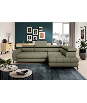 Narożnik BAGGIO Prawostronny z funkcją spania, wolnostojący tkanina LETTO 38 Jasna Zieleń WERSAL