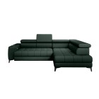 Narożnik BAGGIO Prawostronny z funkcją spania, wolnostojący tkanina LETTO 39 Ciemna Zieleń WERSAL