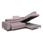 Narożnik BAGGIO Prawostronny z funkcją spania, wolnostojący tkanina LETTO 60 Pudrowy Róż WERSAL