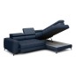 Narożnik BAGGIO Prawostronny z funkcją spania, wolnostojący tkanina LETTO 79 Granatowy WERSAL