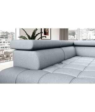 Narożnik BAGGIO Prawostronny z funkcją spania, wolnostojący tkanina LETTO 80 Jasnoszary WERSAL