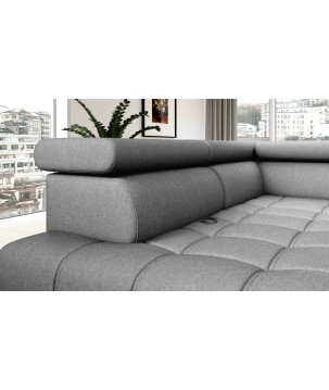 Narożnik BAGGIO Prawostronny z funkcją spania, wolnostojący tkanina LETTO 88 Szary WERSAL