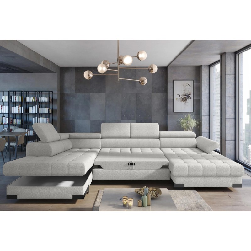 Narożnik z kolekcji mebli SELVA XL marki Wersal z funkcją spania i pojemnikiem na pościel