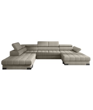 Narożnik SELVA XL Lewostronny z funkcją spania i pojemnikiem MEMPHIS 05 TRUFLOWY WERSAL