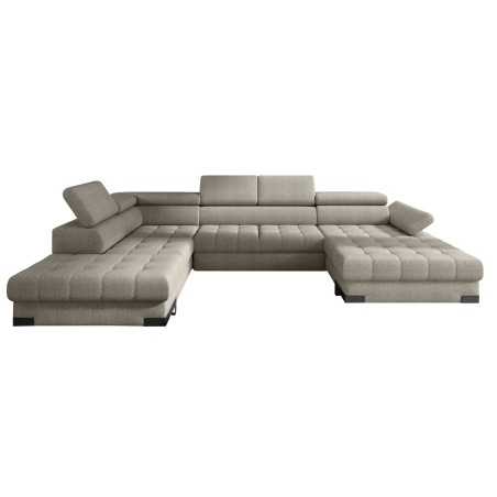 Narożnik SELVA XL Lewostronny z funkcją spania i pojemnikiem MEMPHIS 05 TRUFLOWY WERSAL