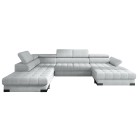 Narożnik SELVA XL Lewostronny z funkcją spania i pojemnikiem MEMPHIS 16 SREBRNY WERSAL