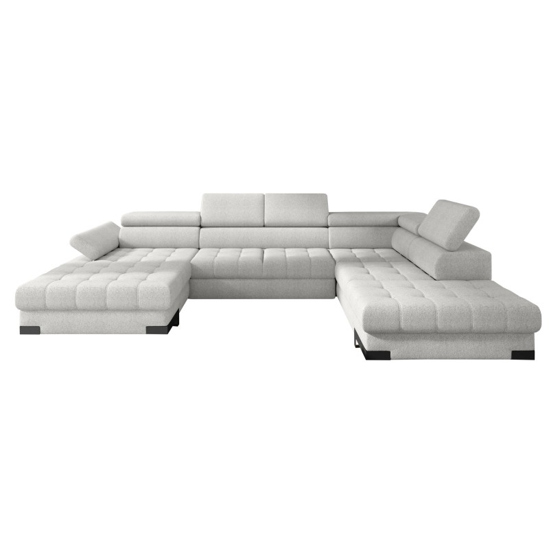 Narożnik SELVA XL Lewostronny z funkcją spania i pojemnikiem MEMPHIS 01 BRUDNA BIEL WERSAL