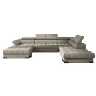 Narożnik SELVA XL Lewostronny z funkcją spania i pojemnikiem MEMPHIS 05 TRUFLOWY WERSAL