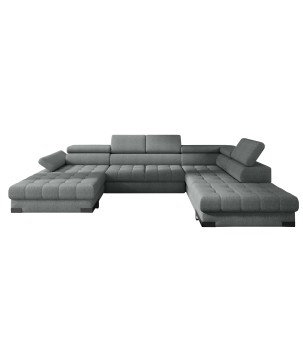 Narożnik SELVA XL Lewostronny z funkcją spania i pojemnikiem MEMPHIS 06 SZARY WERSAL