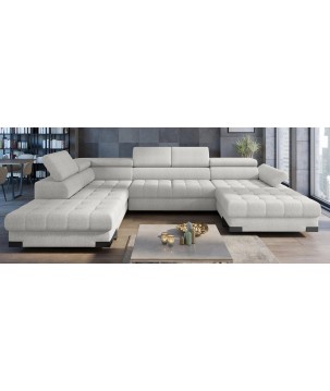 Narożnik SELVA XL Lewostronny z funkcją spania w tkaninie MEMPHIS 01 WERSAL