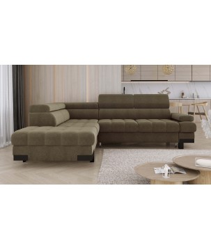 Narożnik SELVA L Lewostronny z funkcją spania i pojemnikiem AUSTIN 12 Zielony WERSAL