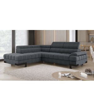 Narożnik SELVA L Lewostronny z funkcją spania i pojemnikiem AUSTIN 19 Szary WERSAL