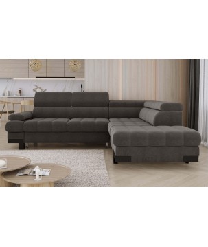 Narożnik SELVA L Prawostronny z funkcją spania i pojemnikiem AUSTIN 05 Jasny Brąz WERSAL