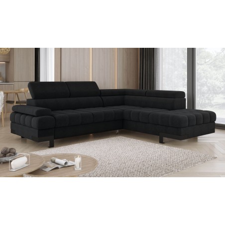 Narożnik SELVA L Prawostronny z funkcją spania i pojemnikiem AUSTIN 21 Grafitowy WERSAL