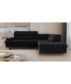 Narożnik SELVA L Prawostronny z funkcją spania i pojemnikiem AUSTIN 21 Grafitowy WERSAL