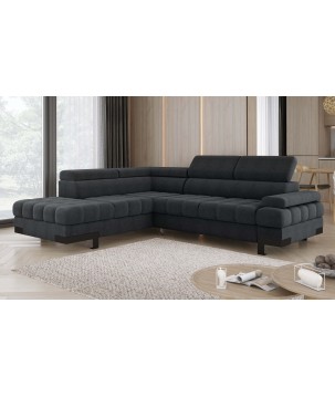 Narożnik SELVA L Lewostronny z funkcją spania i pojemnikiem AUSTIN 20 Antracytowy WERSAL