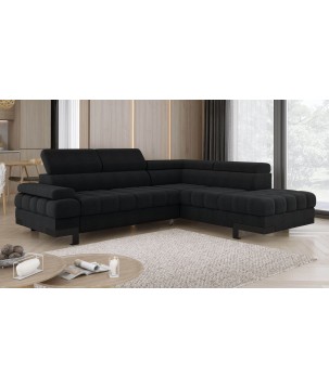 Narożnik SELVA L Prawostronny z funkcją spania i pojemnikiem AUSTIN 21 Grafitowy WERSAL