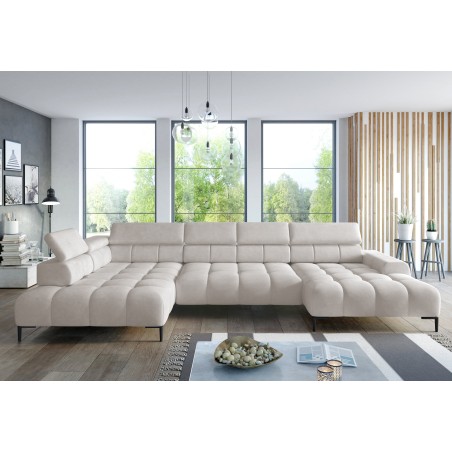 Narożnik PLAZA XL Lewostronny Elektryczna regulacja Tkanina SOLAR 03 WERSAL