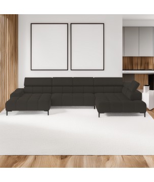 Narożnik PLAZA XL Prawostronny Elektryczna regulacja Tkanina SOLAR 28 WERSAL