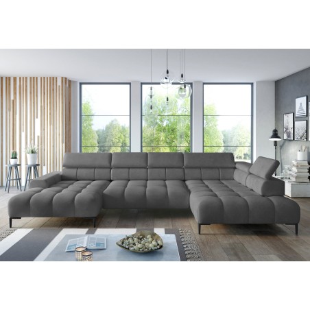 Narożnik PLAZA XL Prawostronny Elektryczna regulacja Tkanina SOLAR 96 WERSAL