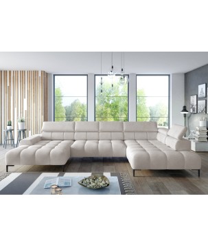 Narożnik PLAZA XL Prawostronny Elektryczna regulacja Tkanina SOLAR 03 WERSAL