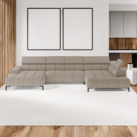 Narożnik PLAZA XL Prawostronny Elektryczna regulacja Tkanina SOLAR 16 WERSAL