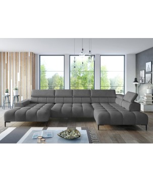 Narożnik PLAZA XL Prawostronny Elektryczna regulacja Tkanina SOLAR 96 WERSAL