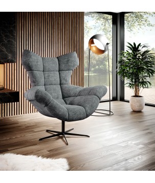 Fotel SENSI Relax obrotowy 360° z funkcją bujania w tkaninie Breath 93