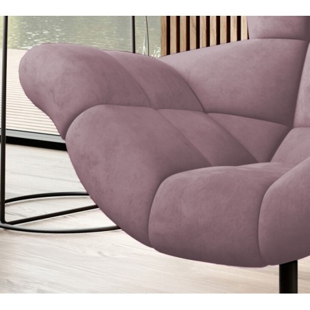 Fotel SENSI Relax obrotowy 360° z funkcją bujania w tkaninie Monolith 62