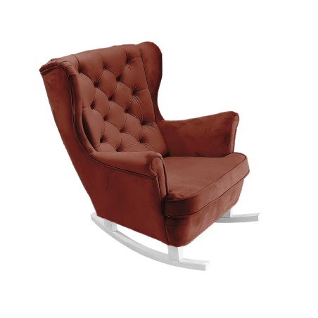 Fotel USZAK bujany tapicerowany z podłokietnikami, kolor Bordowy tkanina MAGIC VELVET