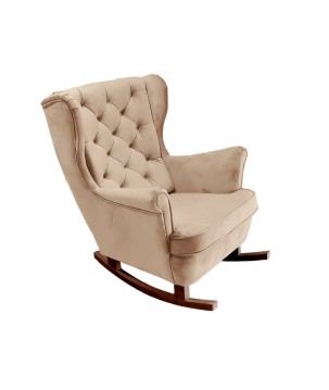 Fotel USZAK bujany tapicerowany z podłokietnikami, kolor Beżowy tkanina MAGIC VELVET