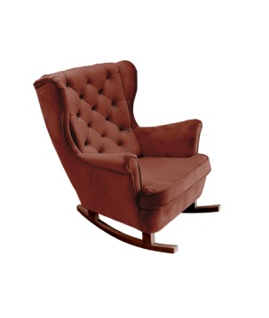 Fotel USZAK bujany tapicerowany z podłokietnikami, kolor Bordowy tkanina MAGIC VELVET