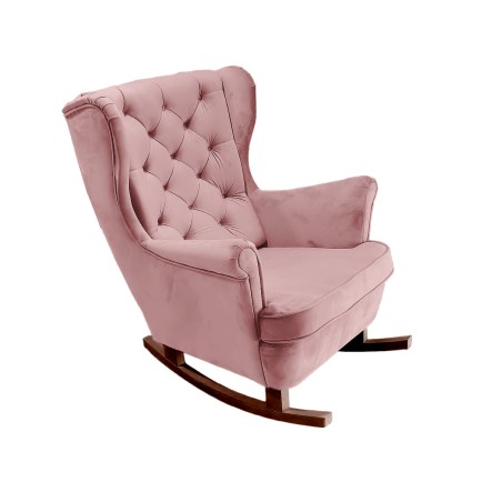 Fotel USZAK bujany tapicerowany z podłokietnikami, kolor Różowy tkanina MAGIC VELVET