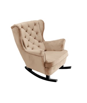 Fotel USZAK bujany tapicerowany z podłokietnikami, kolor Beżowy tkanina MAGIC VELVET