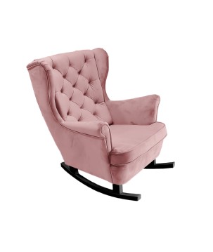 Fotel USZAK bujany tapicerowany z podłokietnikami, kolor Różowy tkanina MAGIC VELVET