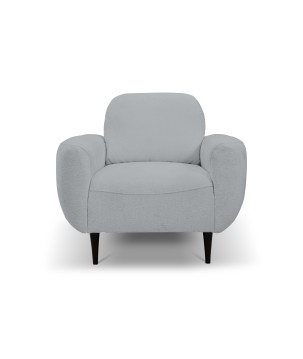 Fotel BOHO na drewnianych nogach z oparciem i podłokietnikami w tkaninie Perfect Harmony 82