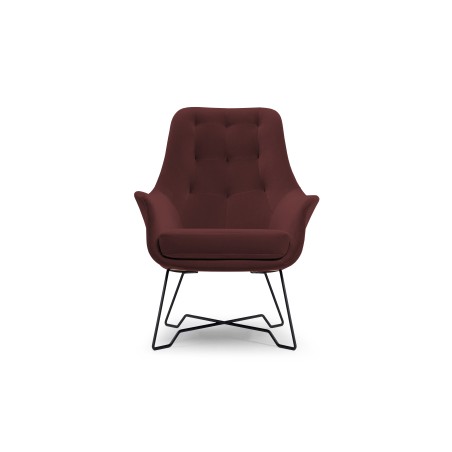 Fotel EZO na stalowych nogach z oparciem i podłokietnikami w tkaninie Monolith 69